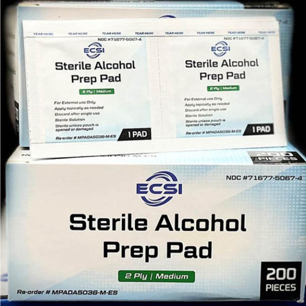 Picture of Alcohol Prep Pad Medium Essential Cares 5036 200pc/Bx 20Bx/Cs