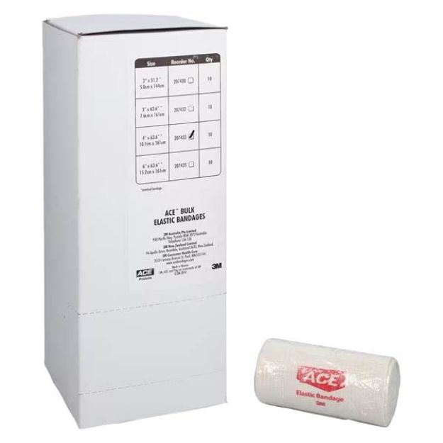 Picture of 3M Elastic Bandage 207433 ACE 4 In X 5 Yds Clip Detached Closure Tan NS 1/Rl, 10Rl/Bx, 5Bx/Cs