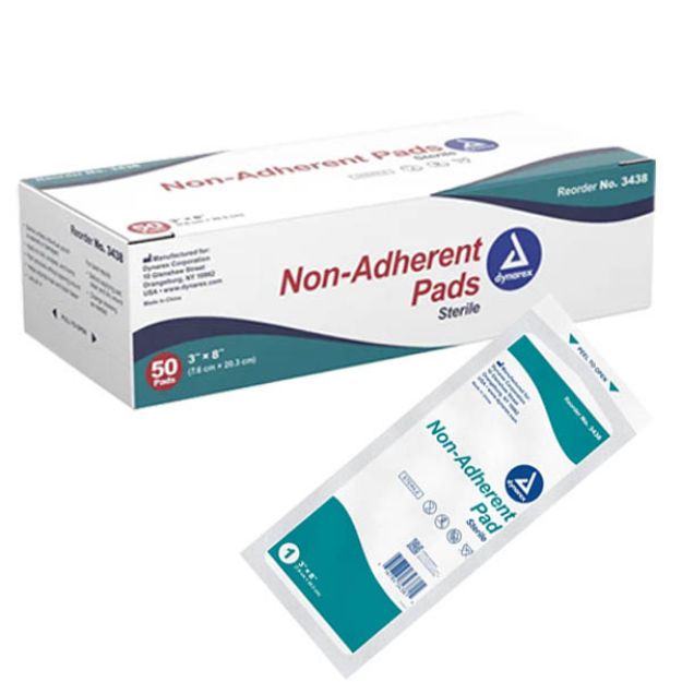 Picture of Non-Adherent Pads 3inX8in Sterile 3438 50Pd/Bx 12Bx/Cs
