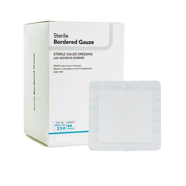 Picture of Gauze Bordered Dressing Sterile 2inx2in DermaRite Industries 00261E 50Ea/Bx (MK)