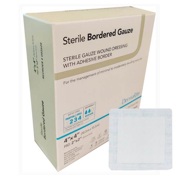 Picture of Gauze Bordered Sterile 4X4 Pad Dermarite Industries 00262E 25Ea/Bx (MK)