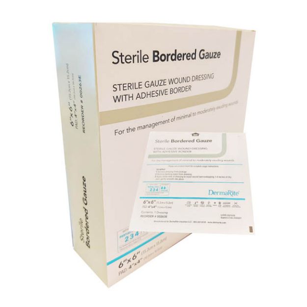 Picture of Gauze Bordered Sterile 6X6 Pad Dermarite Industries 00263E 25Ea/Bx (MK)