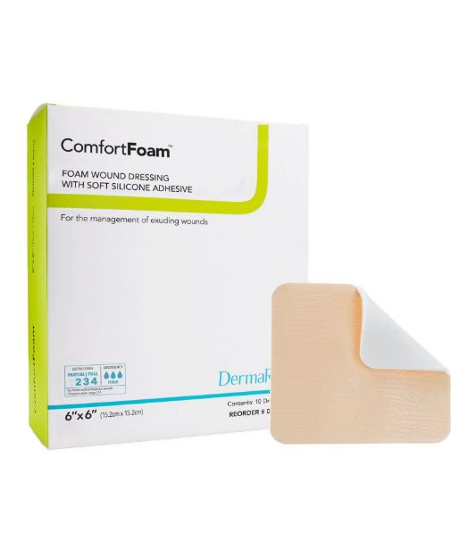 Picture of Dressing Wound Adh W/Border Soft Sil Foam 6inX6in 00318E 1/Ea 10Ea/Bx(MK)