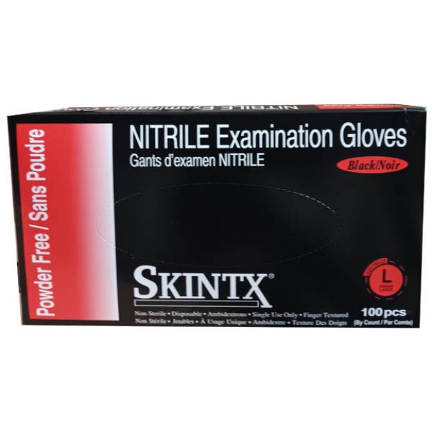 Picture of Black Nitrile Skintx Powder-Free Large Textured BLK50015 100Pc/Bx 10Bx/Cs
