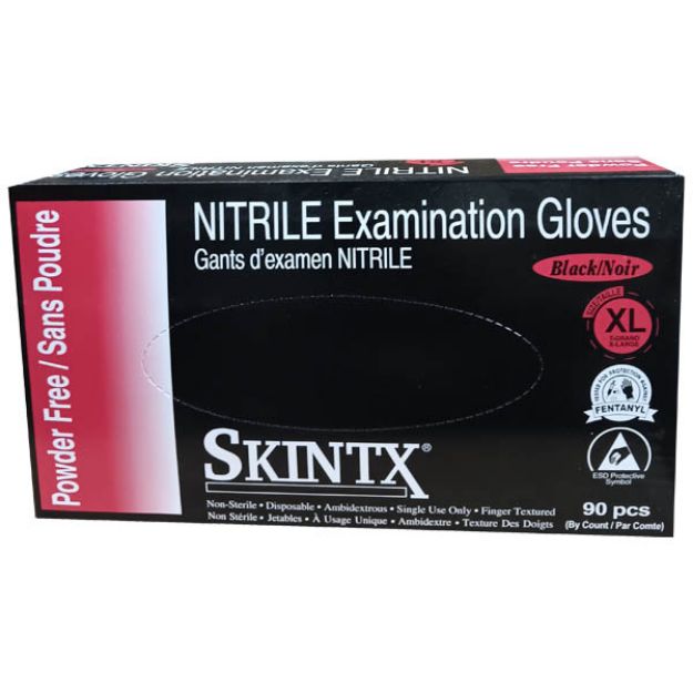 Picture of Black Nitrile Skintx Powder-Free X-Large BLK50020 Textured 90Pc/Bx 10Bx/Cs