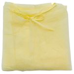 Picture of Isolation Gwn NW SPP 20gsm 130X150cm Elstic Cuff Tie Back/Waist Yellow XLarge ECS 10Pc/Bg 5Bg/Cs