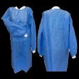 Picture of Lab Coat SMS Blue Knit Cuff Knit Collar No Pocket Small Essential Cares 10Pc/Bg 3Bg/Cs
