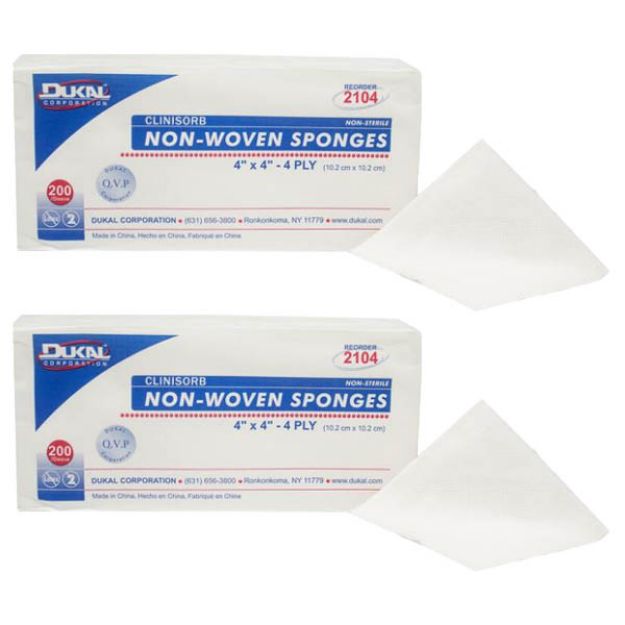Picture of Clinisorb Non Woven Sponges 4in x 4in 4 Ply NS 2104 200/Bg 10 Bg/CS(CI)