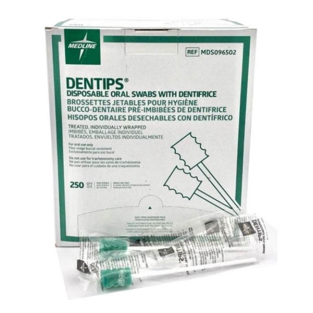 Picture of Swab Oral Dentips Treated Green MDS096502Z 250Pc/Bx 2Bx/Cs