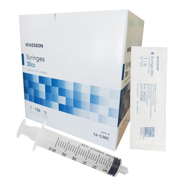 Picture of Syringe LL 30cc McKesson 16-S30C 100Ea/Bx 6Bx/Cs (MK)
