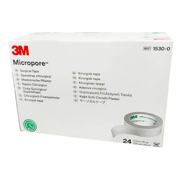 Picture of 3M Tape Micropore Surgical 1530-0 1/2inX10yds 24rl/Bx 10Bx/Cs
