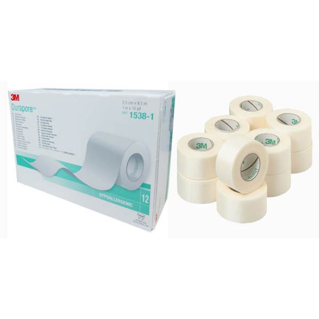 Picture of 3M Tape Durapore Silk Cloth 1538-1 1inX10yds  12/Bx 10Bx/Cs