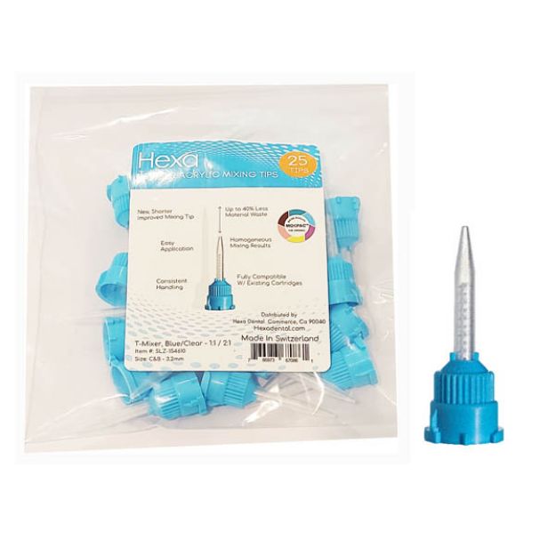 Picture of Mixing Tips Light Blue 1:1/2:1 Hexa/Hygedent SLZ-154610 25Pc/Bg (HY)
