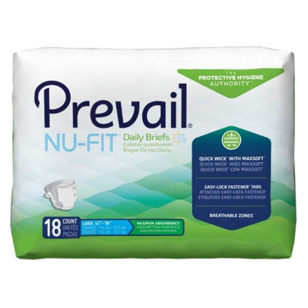 Picture of Brief Prevail Nufit Max Abrsb Adult Large NU013/1 18Pc/Pk 4Pk/Cs
