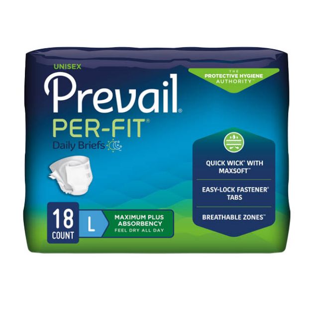 Picture of Prevail Brief PerFit Blue Large First Quality PF-013/1 18Pc/Pk 4Pk/Cs