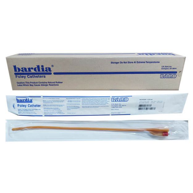 Picture of Catheter Foley Sterile 2 Way 18FR 5cc Balloon Silicone Coated 123518A 12Ea/Bx