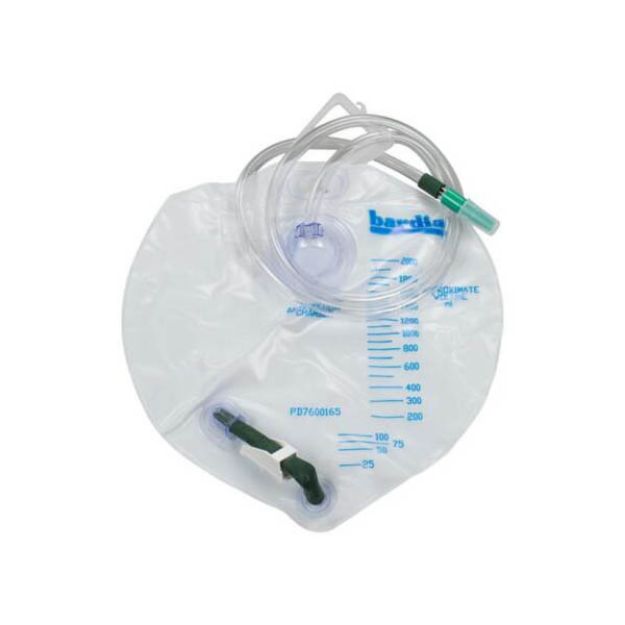 Picture of Closed System Drain Bag Sterile Anti-reflux Chamber Sample Port 2000ml Bard 802001 20ea/Cs