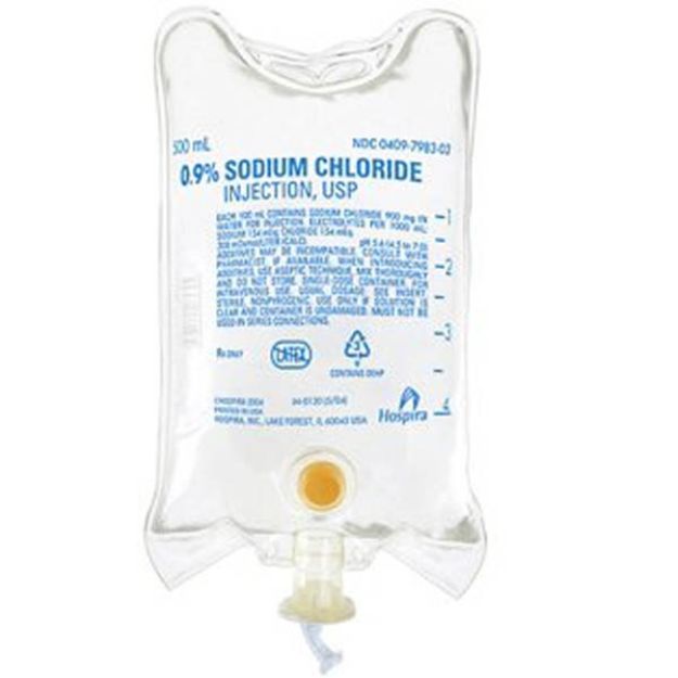 Picture of Sodium Chloride IV Solution 0.9% PVC Dehp Free 500ml Q8001 1/Ea 24Ea/Cs(MK)