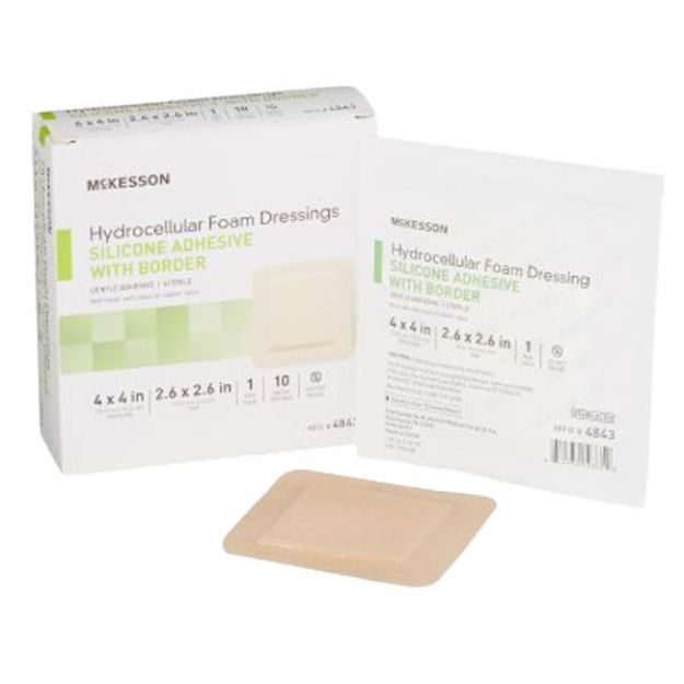 Picture of Foam Adhesive Silicone With Border 4inX4in McKesson 4843  10Ea/Bx 20Bx/Cs (MK)