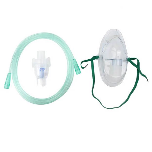 Picture of Sml Vol Nebulizer Cup 6cc w/ Aerosol Elongated Msk Std Conn Adult Dynarex 34120 1/Ea 50Ea/Cs(DY)