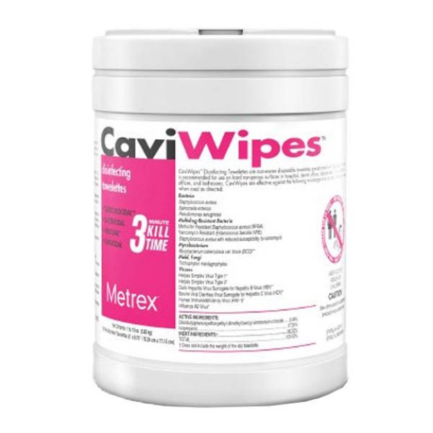 Picture of Caviwipes Disinfectant Cleaner Kills Virus in contact 3mins 6inX6.75in 13-1100 160Sh/Cn 12Cn/Cs