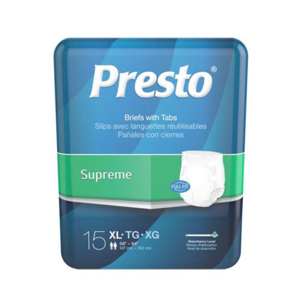 Picture of Adult Diaper XLarge Presto ABB21050, 58in-64in 15Pc/Bg 4Bg/Cs (60pc/Cs)