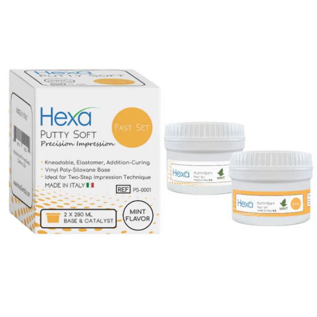 Picture of Hexa Putty Soft Mint Flavor Fast Set PS-0001 2X290ml Base and Catalyst+2 scoops/Bx(HE)