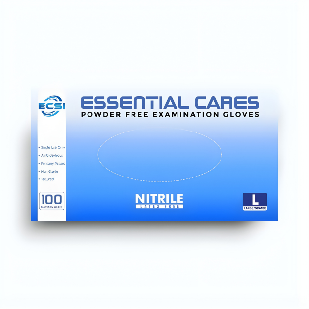 Picture of Nitrile Powder Free Examination Gloves Blue, Essential Cares Large 100pc/Bx 10Bx/Cs