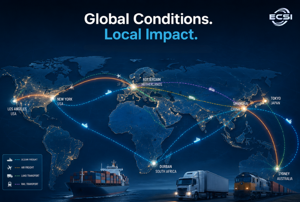 Global logistics and freight route visual showing healthcare supply chain risk