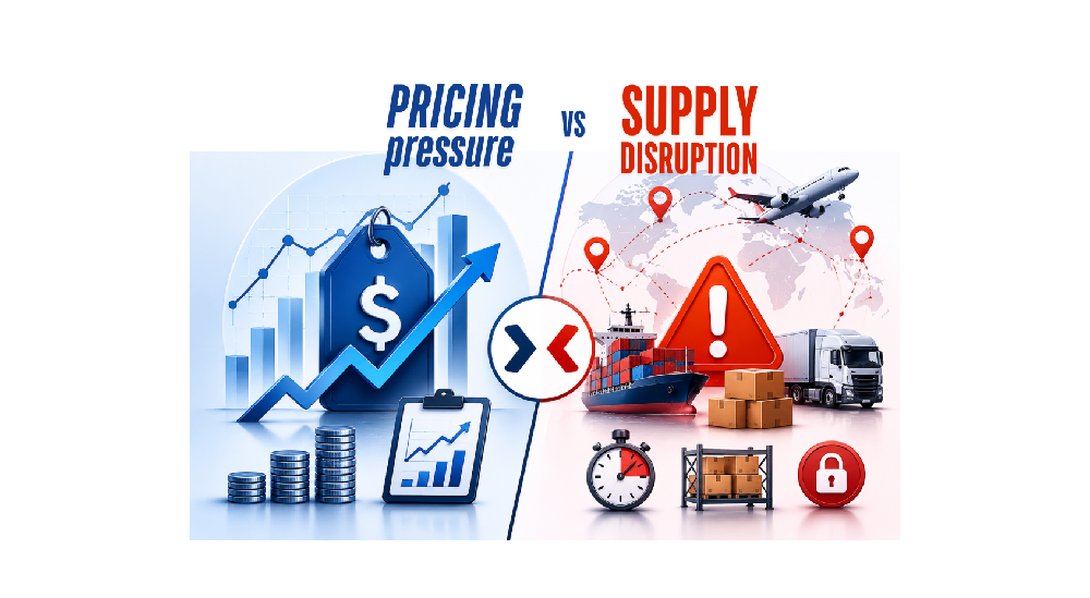 Price pressure versus supply disruption infographic